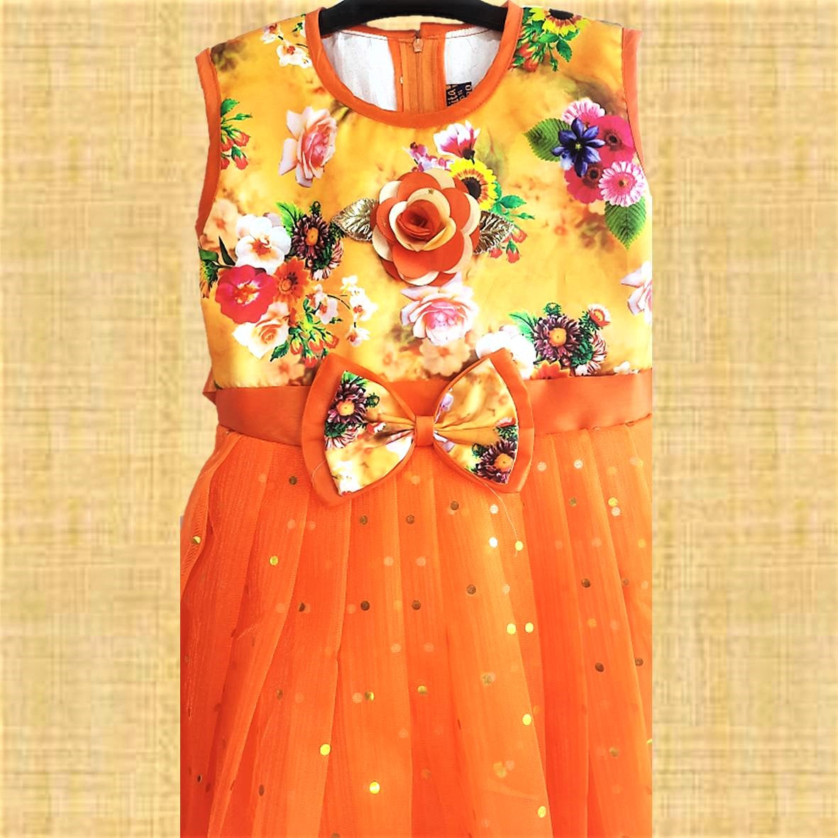 Buy Piya Product Girls New Fancy Silk Blend Self Design Barbie Frock Dress  (Green) at Amazon.in
